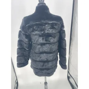 Pamela McCoy Faux Fur Black Jacket Coat Satin Lining Womens XS full‎ zip thumbnail 6