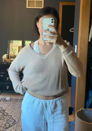 Brandy Melville Tan Knit Sweater thumbnail 2