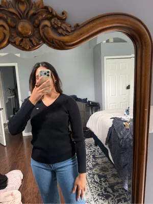 Ralph Lauren Vintage Polo V-Neck Ribbed Sweater thumbnail 6