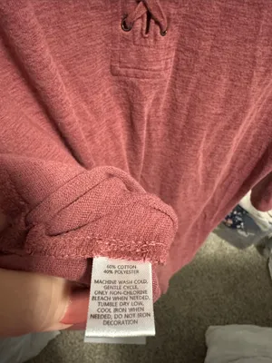 LOFT Lace-Up Long Sleeve Top in Dusty Rose thumbnail 3