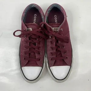 Converse 9 Chuck Taylor All Star Madison Burgundy Plaid Low Top Sneakers 561739F thumbnail 6