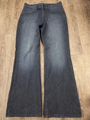 NYDJ Dark Wash Rhinestone Jeweled 10P Bootcut Denim Jeans thumbnail 1