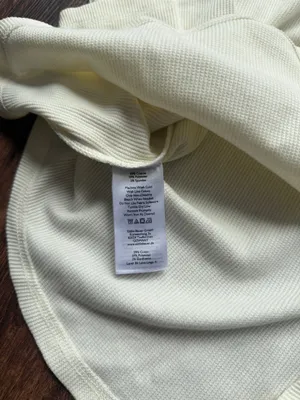 NWOT Eddie Bauer Women's Ivory Thermal Raglan Long Sleeve Waffle Knit Crew- M thumbnail 6