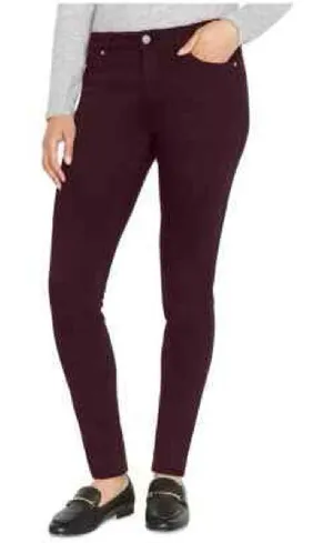 Buffalo David Bitton VALE Women's Size 6 Dark Burgundy Oxblood Skinny Jeans thumbnail 1