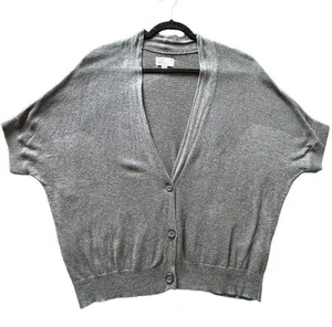 American Eagle Retro  Outfitters Gray Cropped Button Down Sweater Size XXL thumbnail 1