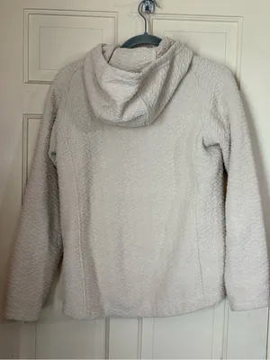 Patagonia Hoodie Womens Small Cream Pullover Diamond Capra Hoody Fleece Sweater thumbnail 8