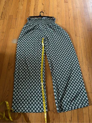 Boohoo Black & White Wide-Leg Diamond Print Palazzo Pants thumbnail 8