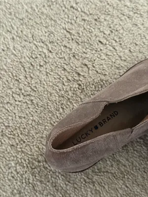 Lucky Brand Women's Suede Ankle Booties in Taupe thumbnail 3