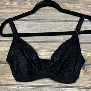 Rene Rofe Lace Unlined Plunge‎ Underwire Bra B36206 Black - Size 36D thumbnail 1