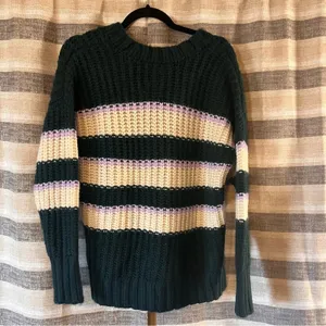 Aerie Green And White Stripe Sweater Size XS‎ thumbnail 2
