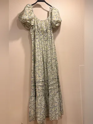 Astr Floral Smocked Maxi Dress in Light Blue and Cream thumbnail 6