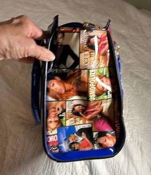 NWT Magazine Collage Glossy Vinyl Handbag Crossbody or Satchel thumbnail 2