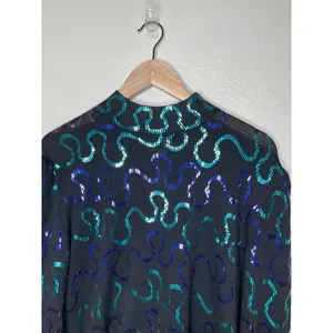 Vintage St. John for Neiman Marcus Black Long Sleeve Sequin Top 12 thumbnail 2