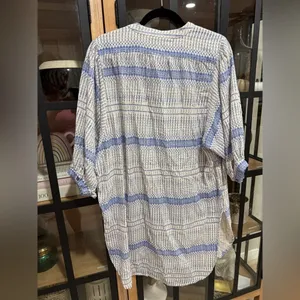 Anthropologie Maeve Yarn Dyed Lena Tunic Top 3/4 long balloon Sleeves Oversized thumbnail 10