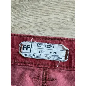 Free People Just Float On Corduroy Flare Jean fray hem wide leg Russet Acorn 26 thumbnail 4