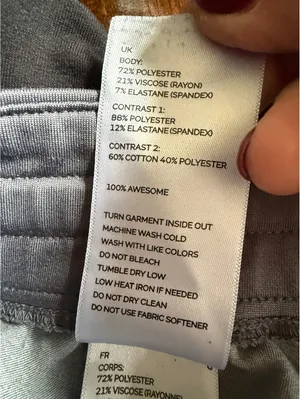 FIGS Zamora Gray Medical Scrub Jogger Pants with Teal Drawstring, Size M thumbnail 7