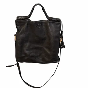 Tory Burch Black Leather Taylor Convertible Foldover Crossbody Purse thumbnail 7