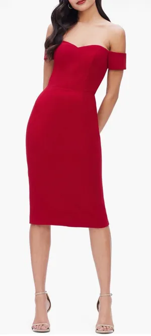 DRESS THE POPULATION Bailey Dress in Garnet thumbnail 1
