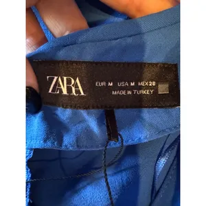 Zara Dress Women Medium Royal Blue Ruched V‎ Neck Sleeveless Midi NWT Party thumbnail 10