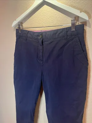 Boden Women’s Navy Blue Chino Style Cropped Pants Size 8 Petite thumbnail 3