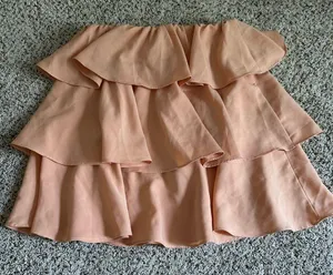 Vestique Pink Bubble Mini Skirt Tiered Ruffled Cocktail thumbnail 3