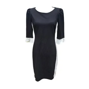 DKNY NWT -1233 Black Ivory Colorblock Sheath Dress 3/4‎ Bell Sleeve Size 8 thumbnail 4