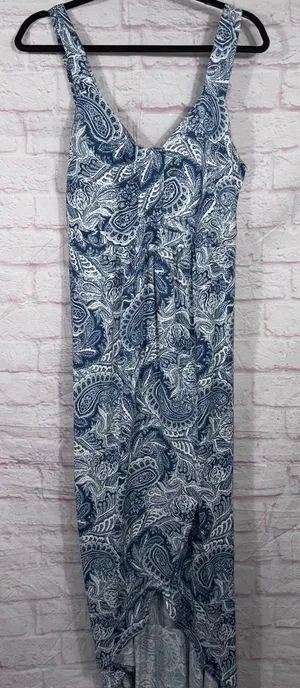 Misimu Small Maternity Blue Paisley Maxi Dress thumbnail 1