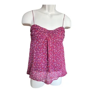 Womens American Eagle Floral Print Chiffon Tank Top Sleeveless Blouse - Sz S thumbnail 2