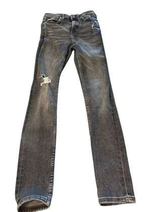 MANGO Denim Soho Black Jeans Size 2 Distressed thumbnail 1