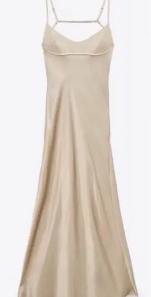 Zara Elegant Gold Satin Slip Dress thumbnail 1