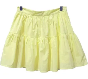 STAUD Tiered Cotton Sea Mini Skirt Sunray‎ Pale Yellow $175 NEW 6 - M thumbnail 1