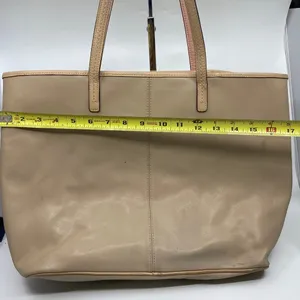 COACH XL Size Tan Coated Canvas Shopping Tote thumbnail 3