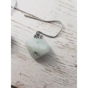 Vintage Earrings For Pierced Ears Light Green Stone thumbnail 5