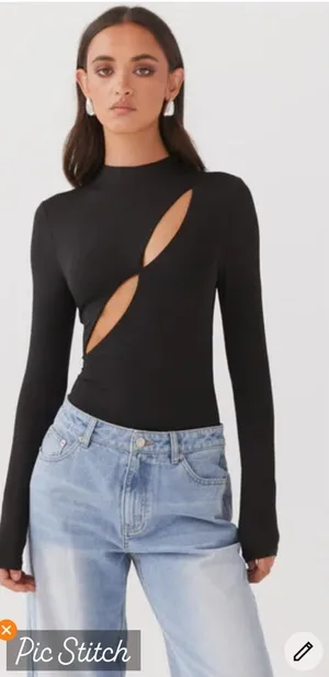 Peppermayo Special Affair Long Sleeve Black Bodysuit thumbnail 1