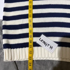 Chicken Face Intarsia Knit Sweater Women M White Blue Red Nautical‎ Coastal thumbnail 9