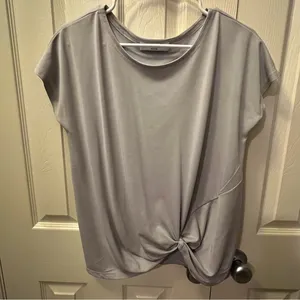 Double Zero Pale Gray Knot Front Short Sleeve Top From Buckle thumbnail 1