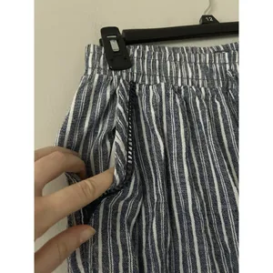 Briggs Linen Blend Striped Wide Leg Pants Size Medium Coastal Beachy Boho thumbnail 6
