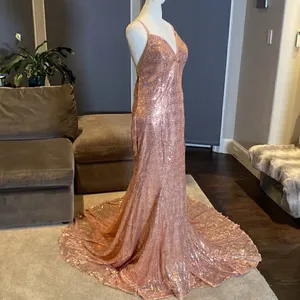 Women’s Pink Fully Sequined Mermaid Style Prom Party Dress Size 6 NWT thumbnail 4