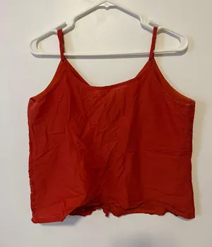 Burnt Orange Blouse Top Size L thumbnail 2