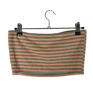 Forever‎ 21 Gray & Pink Stripe Tube Tank Top S thumbnail 2