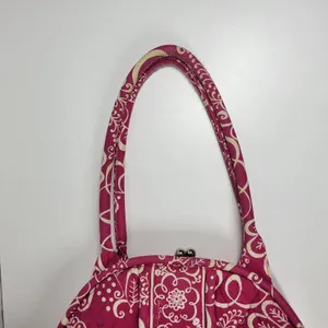 VTG Vera Bradley Eloise Bag Large Barbie Hot Pink Kiss Lock Dome Shoulder Purse thumbnail 7