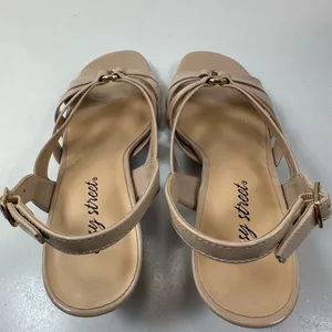 Easy Street Beige Strappy Heels thumbnail 10