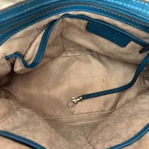 Michael Kors Teal Blue Saffiano Dome Satchel thumbnail 4