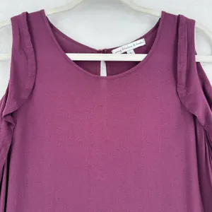 YYoung Fabulous and Broke Kaitlin Ruffle Cold Shoulder Cutouts Dress Plum Size L thumbnail 5