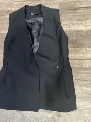 ZARA Black Sleeveless Tailored Blazer Vest XS thumbnail 4