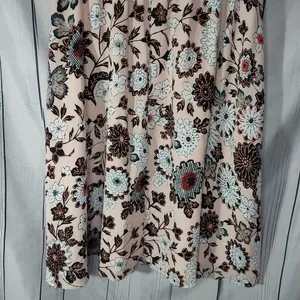Loft Pink Floral Flutter Sleeve Boho Feminine Dress Size L thumbnail 9