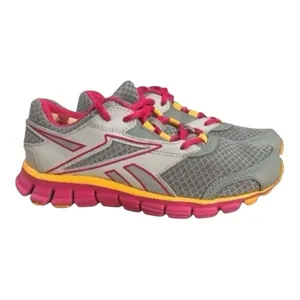 Reebok SmoothFlex Women Size 5 Gray Running Shoes Sneakers Low-Top Lace Up thumbnail 2