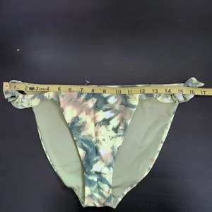 Aerie Green Abstract Print Bikini Bottoms NWTT Size Large Full Coverage Bottoms thumbnail 5