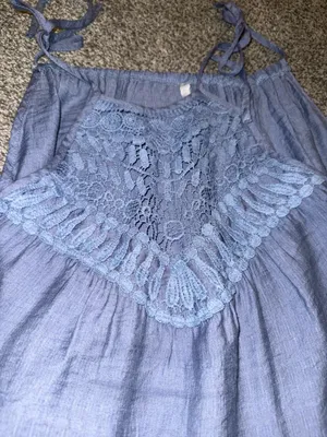 Blue Lace Tiered Maxi Dress thumbnail 2
