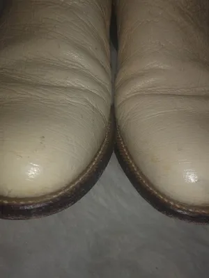 Justin Boots 6 Vintage Natural Ostrich Quill Cowgirl Western Boots in Light Beige thumbnail 6